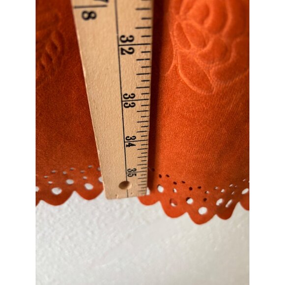 Veeko Orange Suede Sleeveless Dress With Eyelet Hem - Picture 7 of 8